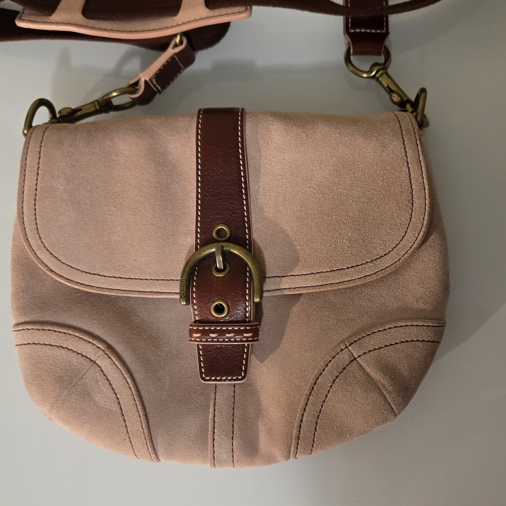 Coach soho Pink Suede Crossbody Bag